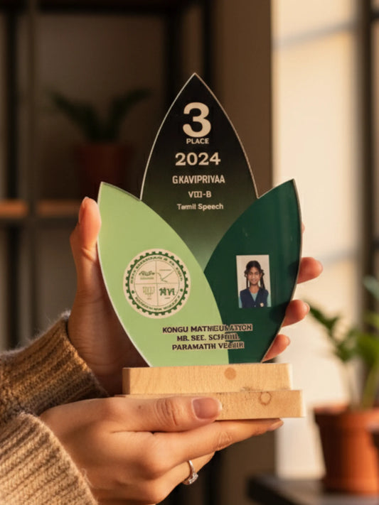 Academic Tamil Speech Competition Trophy 2025 - Premium award for Tamil oratory contests and speech competitions