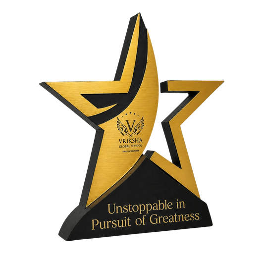 Custom Star Performer Awards - Wood & Acrylic Trophy