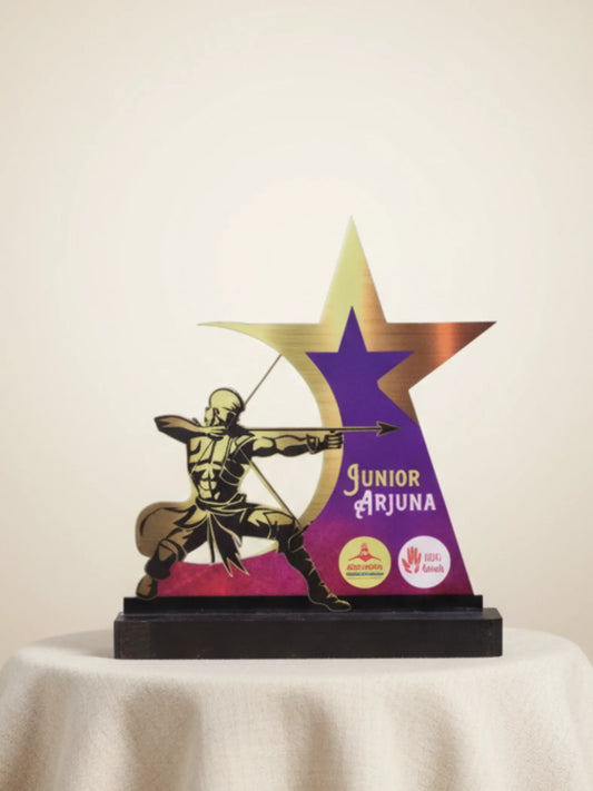 Junior archery star award trophy for young athletes