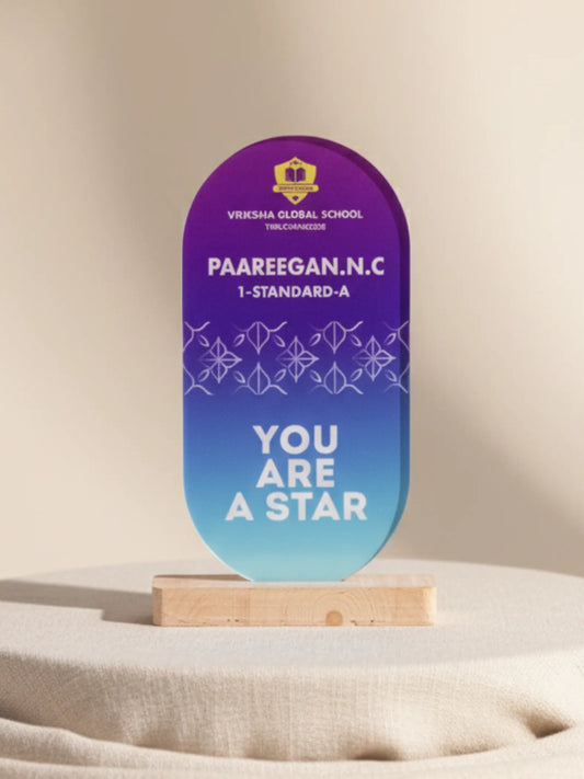 Premium academic excellence trophy with star achievement design - golden award for student merit and educational success