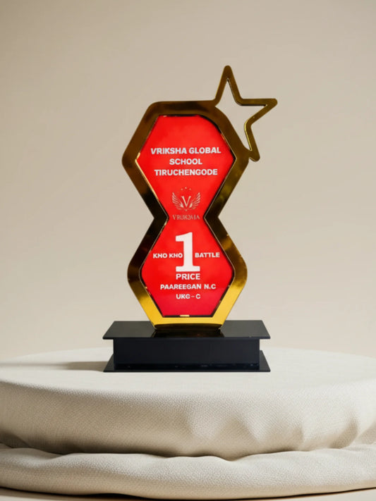 Kho kho trophy size comparison showing different custom award options available