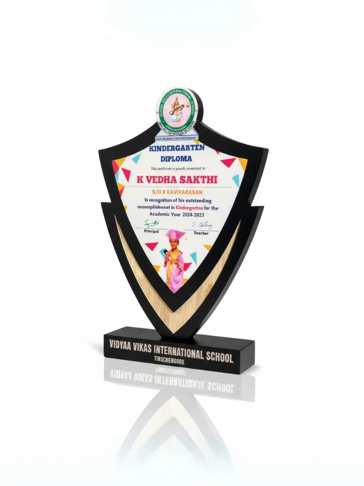 Decorative diploma award with colorful design on a white background