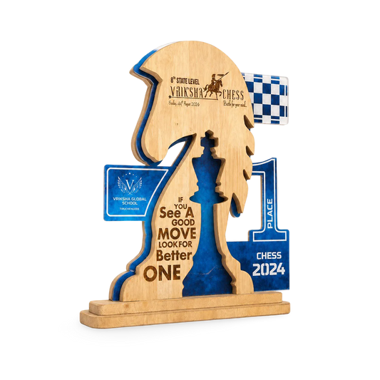 Premium Chess Trophy - Knight Design Champion Award
