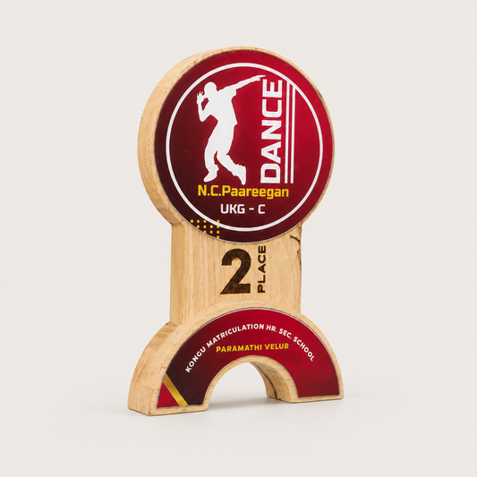 Customized Dance Trophy - Wooden Victory Award for Cultural Day