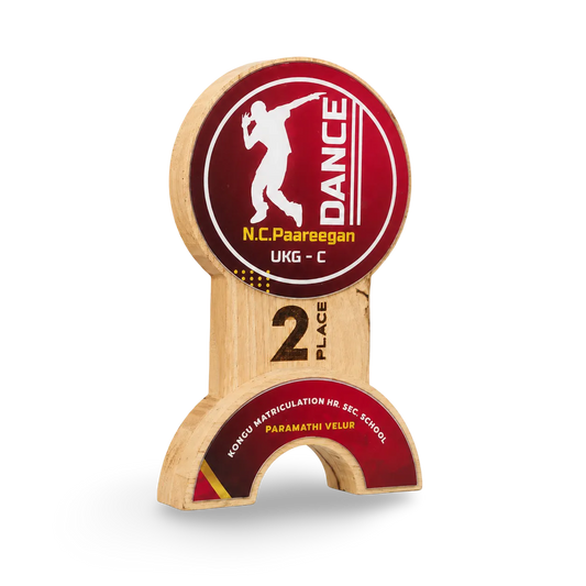 Customized Dance Trophy - Wooden Victory Award for Cultural Day