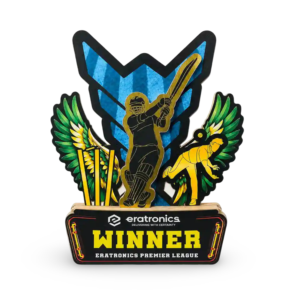 Cricket trophy India custom wood acrylic manufacturers EcoTrophy