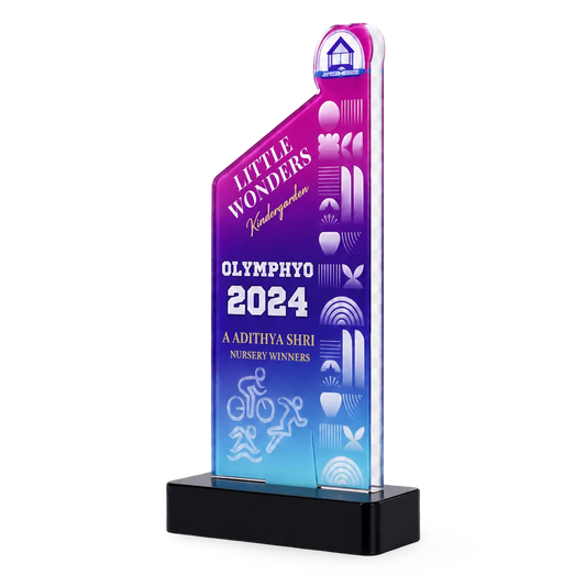 Engraved acrylic dance trophy for a school competition