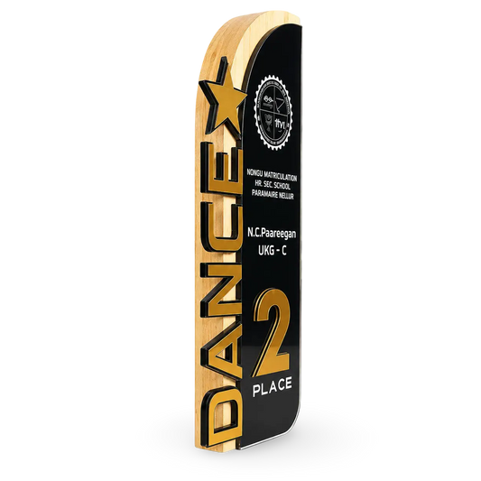 Best dance trophy wood acrylic custom engraved cultural day India