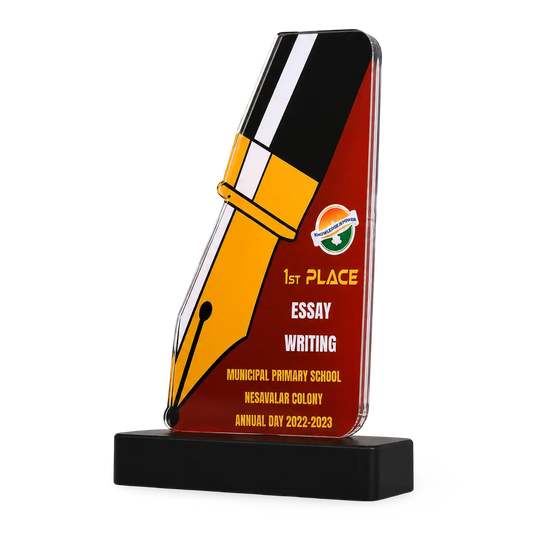 Essay writing award acrylic pen design custom engraved school India