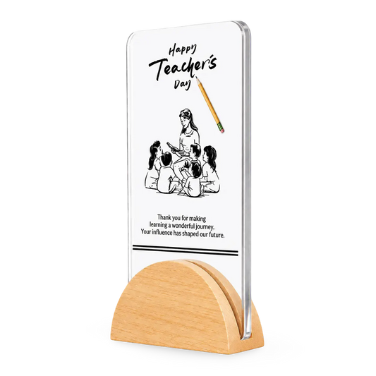 Teachers day trophy wood acrylic custom engraved school India