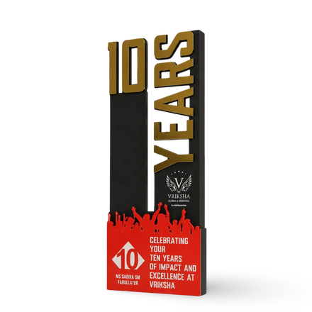 10-Year Service Recognition Award – Custom Trophy