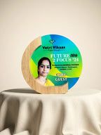 Detailed view of the trophy’s base, featuring a personalized nameplate with crisp, easy-to-read engraving.