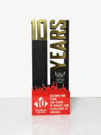 Trophy with '10 Years' text and red base on a white background