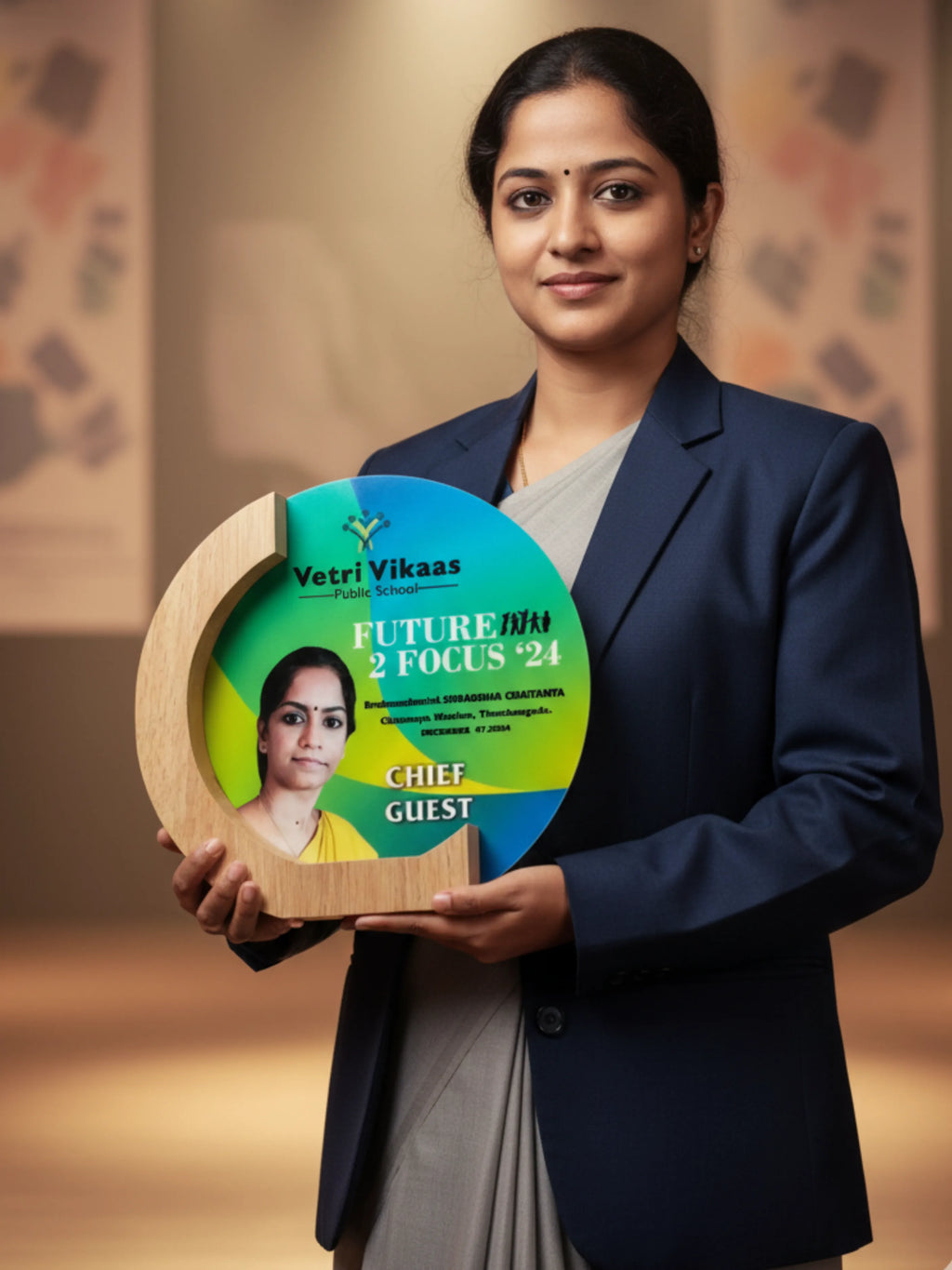 Set of three trophies in small, medium, and large sizes, arranged side by side to showcase options available for awards.