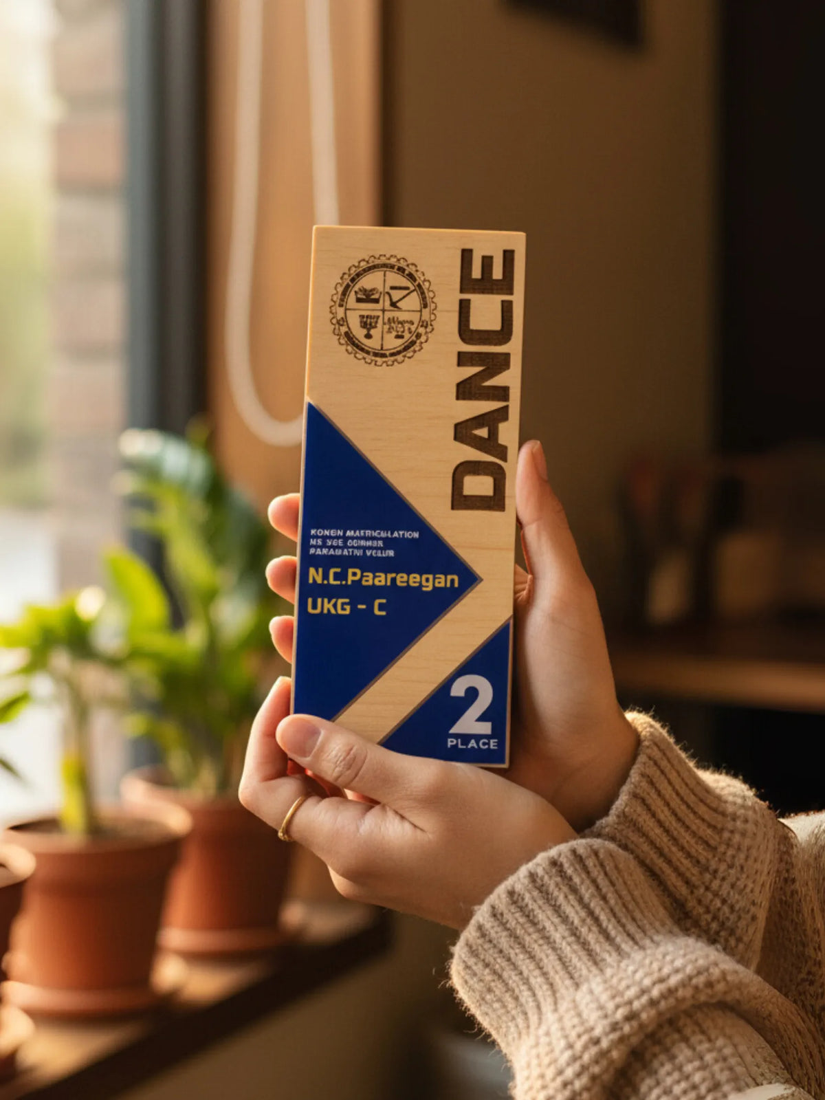 Annual day dance trophy with custom engraving - premium award for school dance competitions