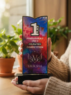 Premium acrylic drawing competition trophy award for art contests and student competitions