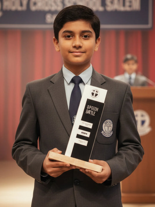 Speech Trophy acrylic design detail - premium competition award