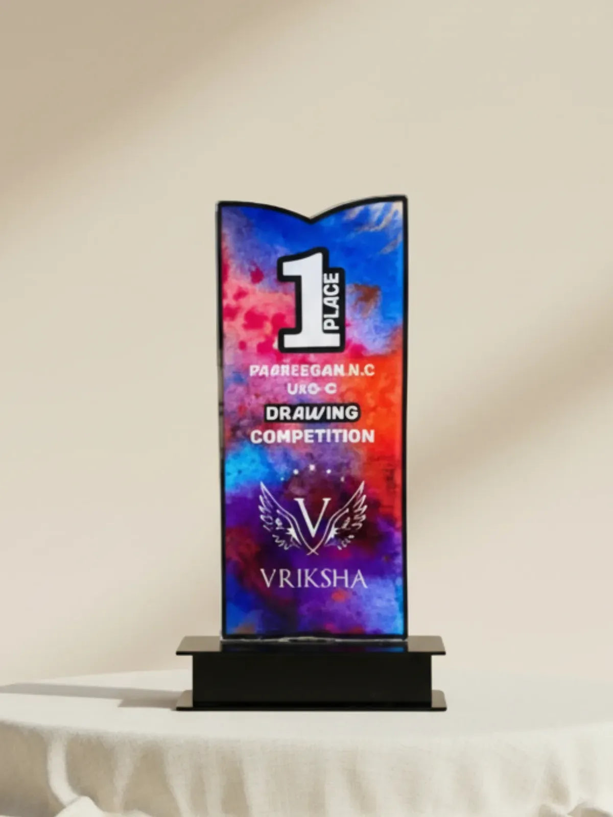 Drawing competition trophy size comparison showing perfect dimensions for art contest awards