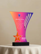 Premium Trophy Custom Design - Professional award with wooden and acrylic construction for excellence recognition