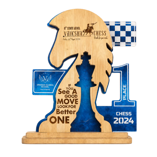 Premium Chess Trophy - Knight Design Champion Award