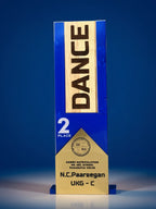 Trophy with 'DANCE' and '2 PLACE' on a blue background
