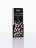 Decorative box with geometric design and 'GEC' branding on a white background