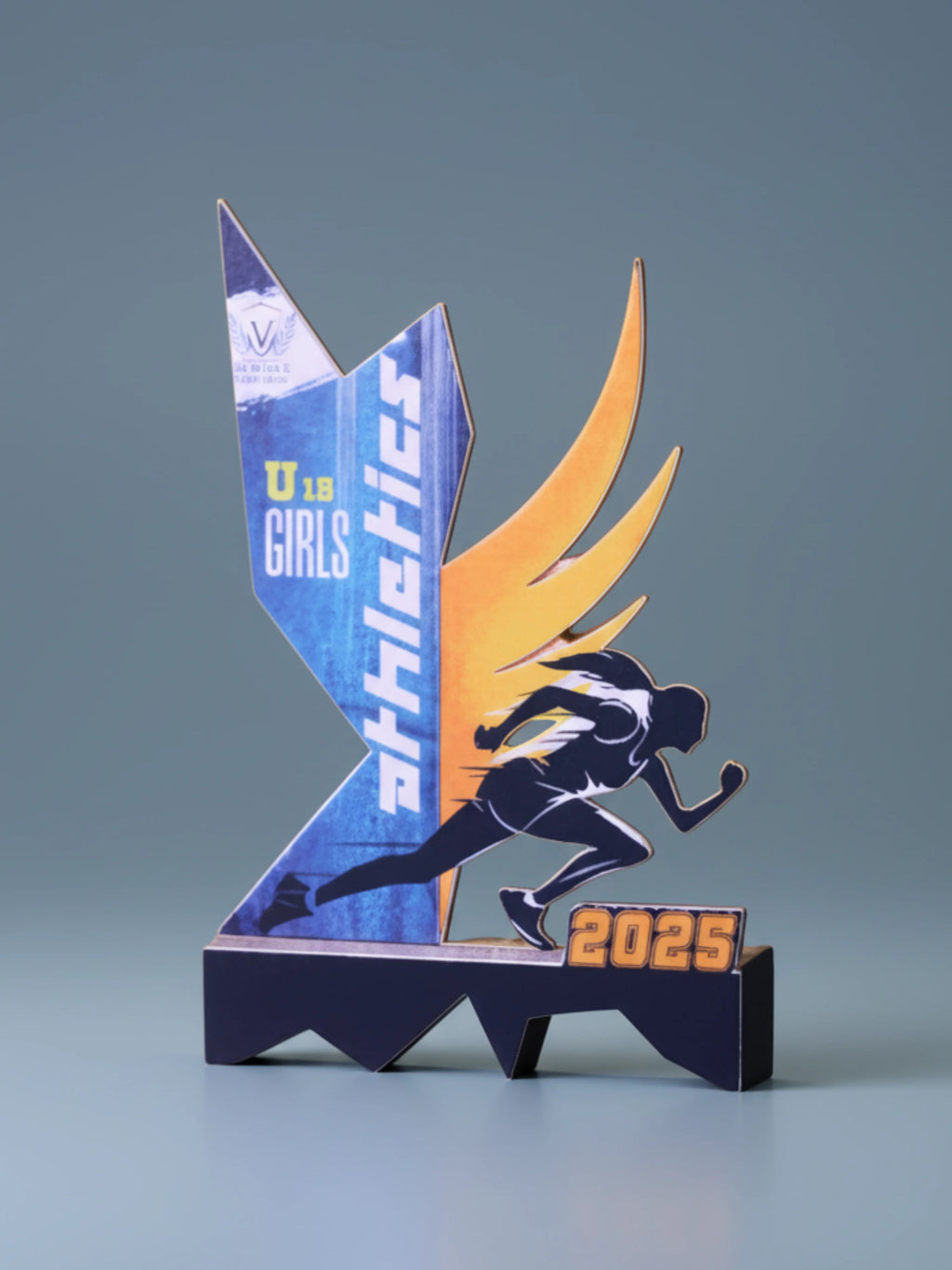 Athletics award with 'U18 Girls Athletics' text and a running figure on a gray background