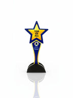Trophy with a star on top labeled 'Top of All' on a white background