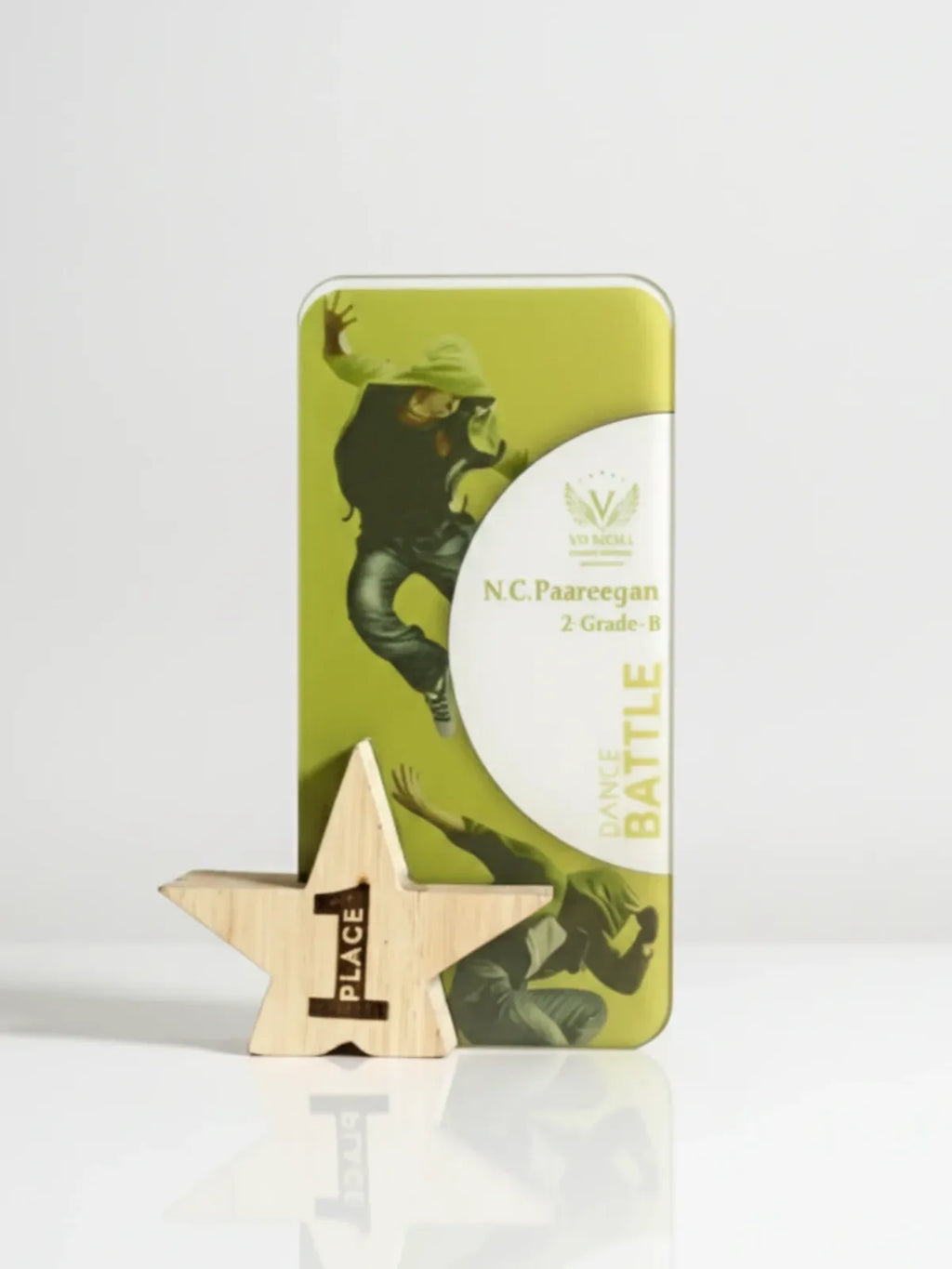 Recognize dance battle excellence with our personalized shield trophy collection.