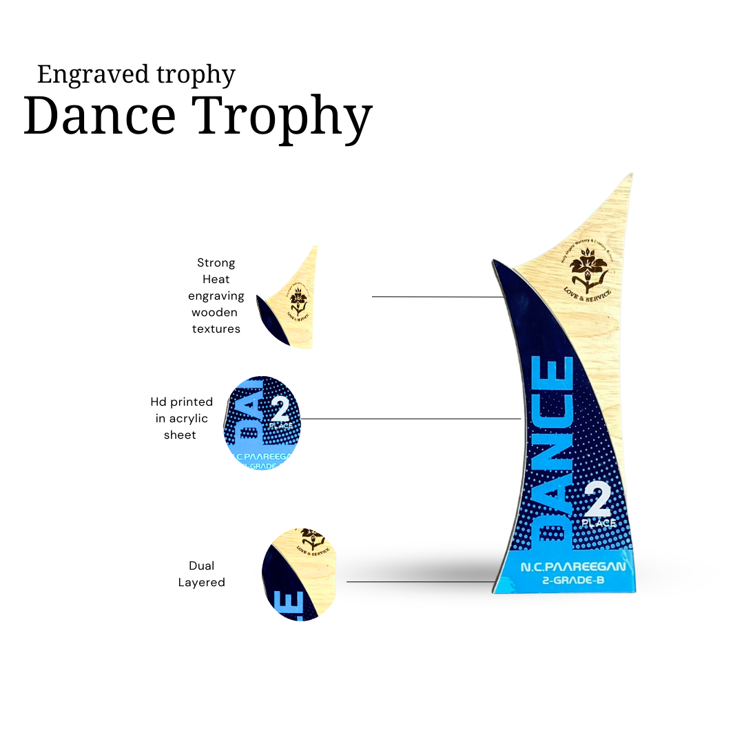 Personalized Dance Trophy - Unique Curved Design