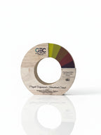 Color swatch wheel with GEC logo on a white background