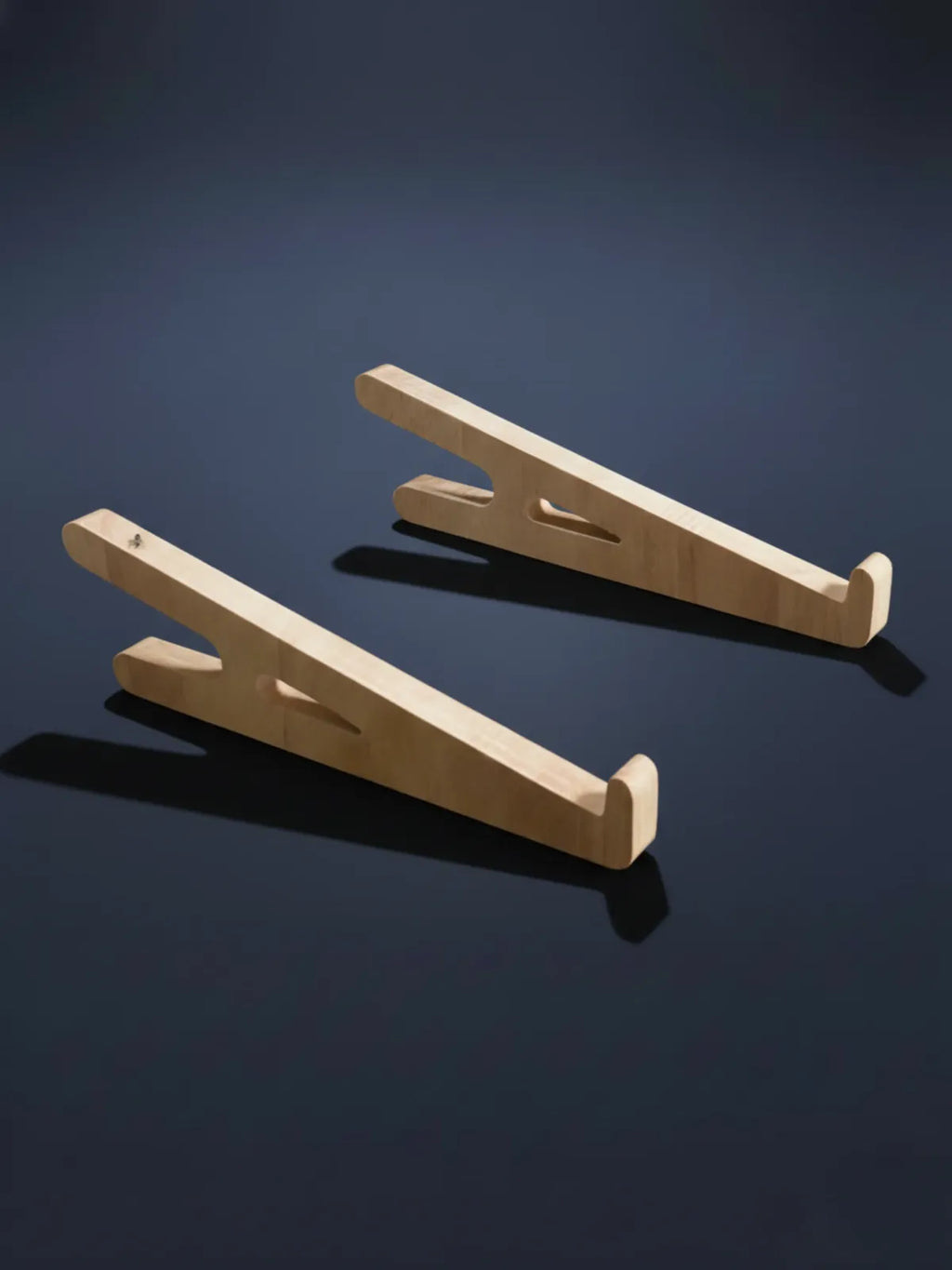 Ergonomic wooden laptop stand for table elevating laptop to eye level for better posture and productivity