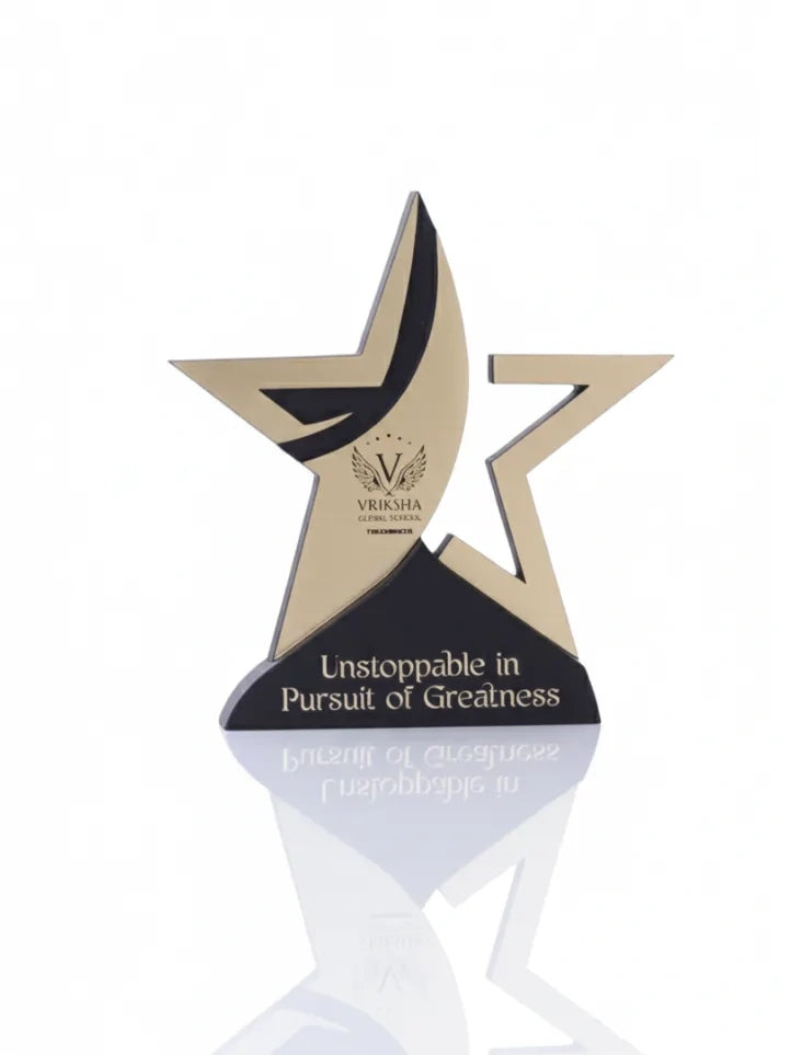 Star-shaped award with 'Vikisha' logo and text on a white background