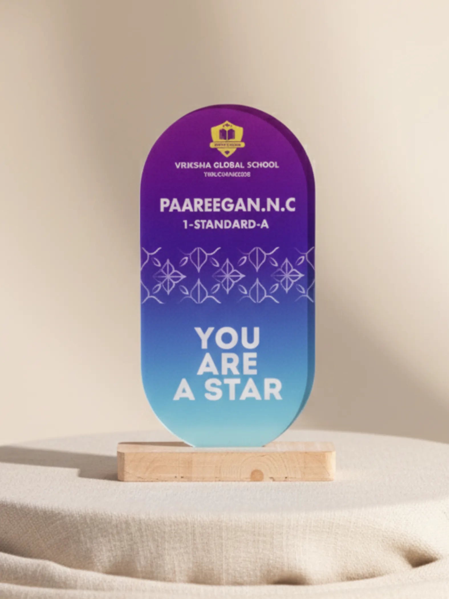 Premium academic excellence trophy with star achievement design - golden award for student merit and educational success