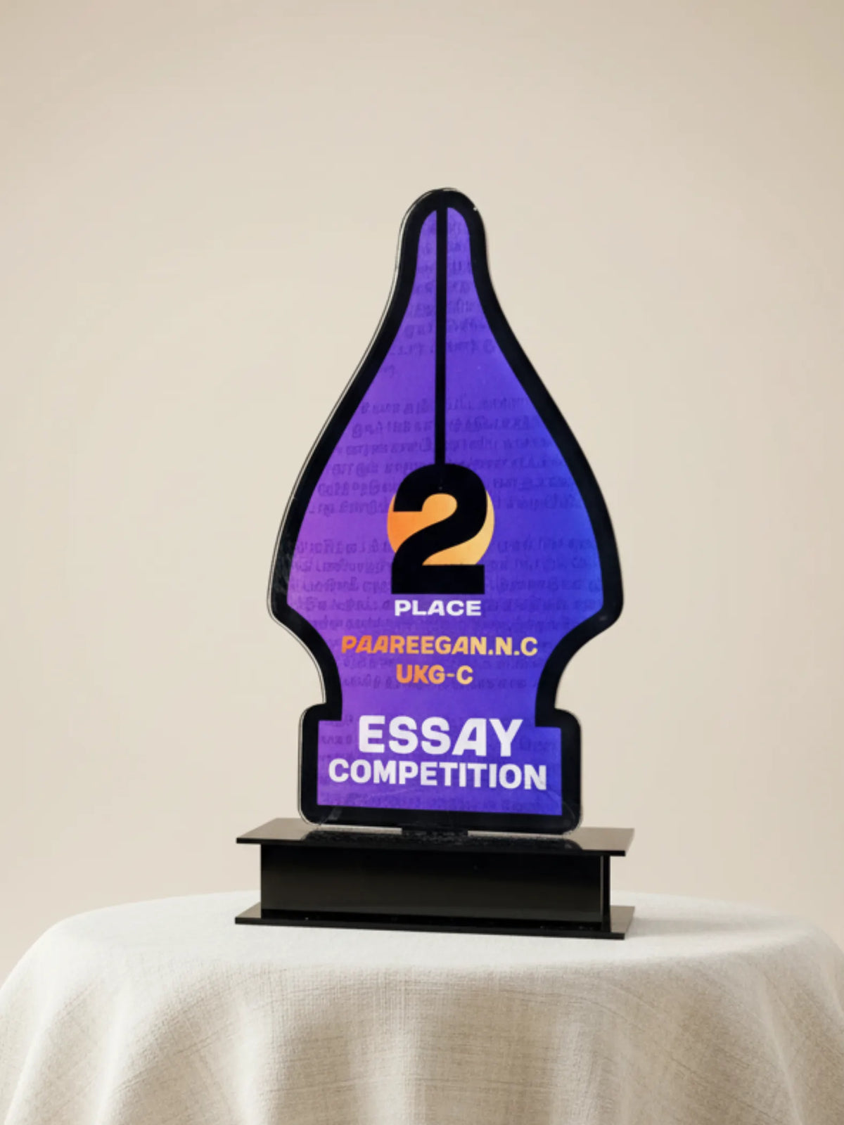 Essay Competition Trophy 2025 Academic - Premium award for writing competitions and literary merit recognition