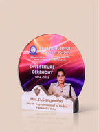 Singing trophy shield for academic music award - elegant golden shield with musical note design for vocal competitions