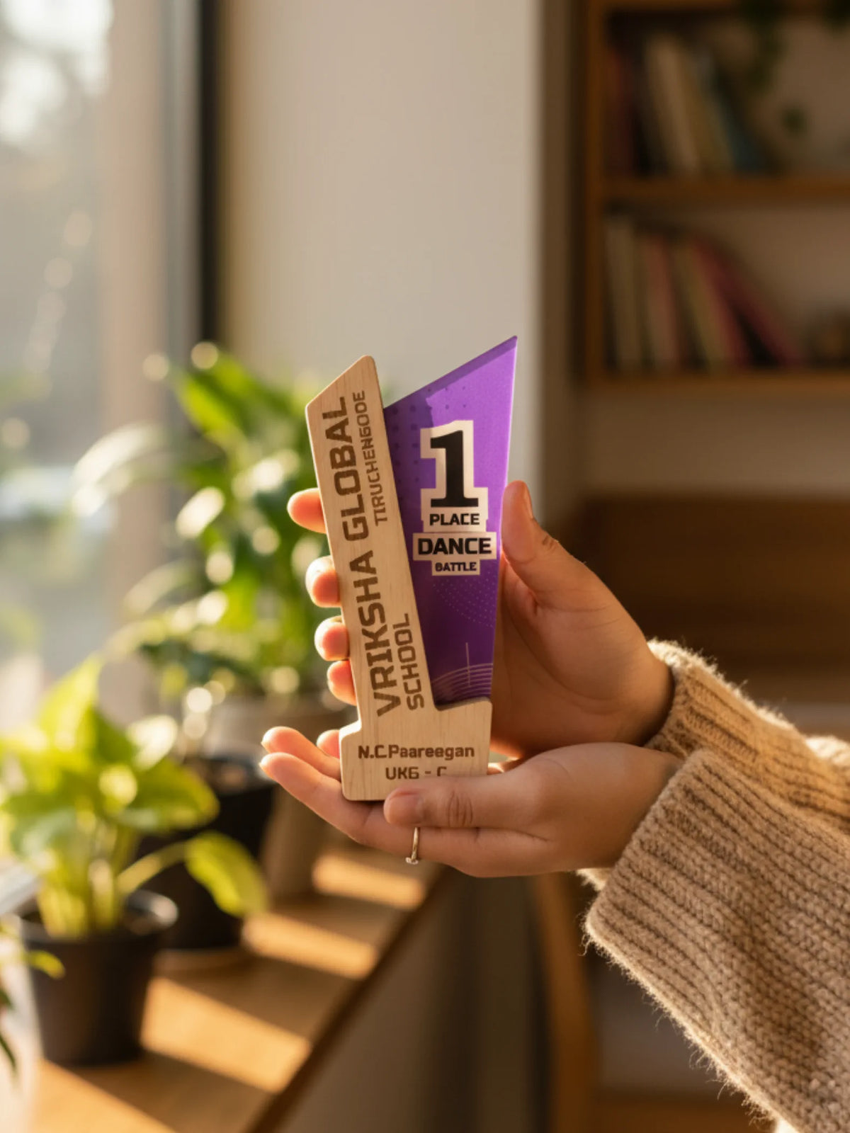  Top of All Class Trophy acrylic design - premium academic award for Tamil Nadu schools