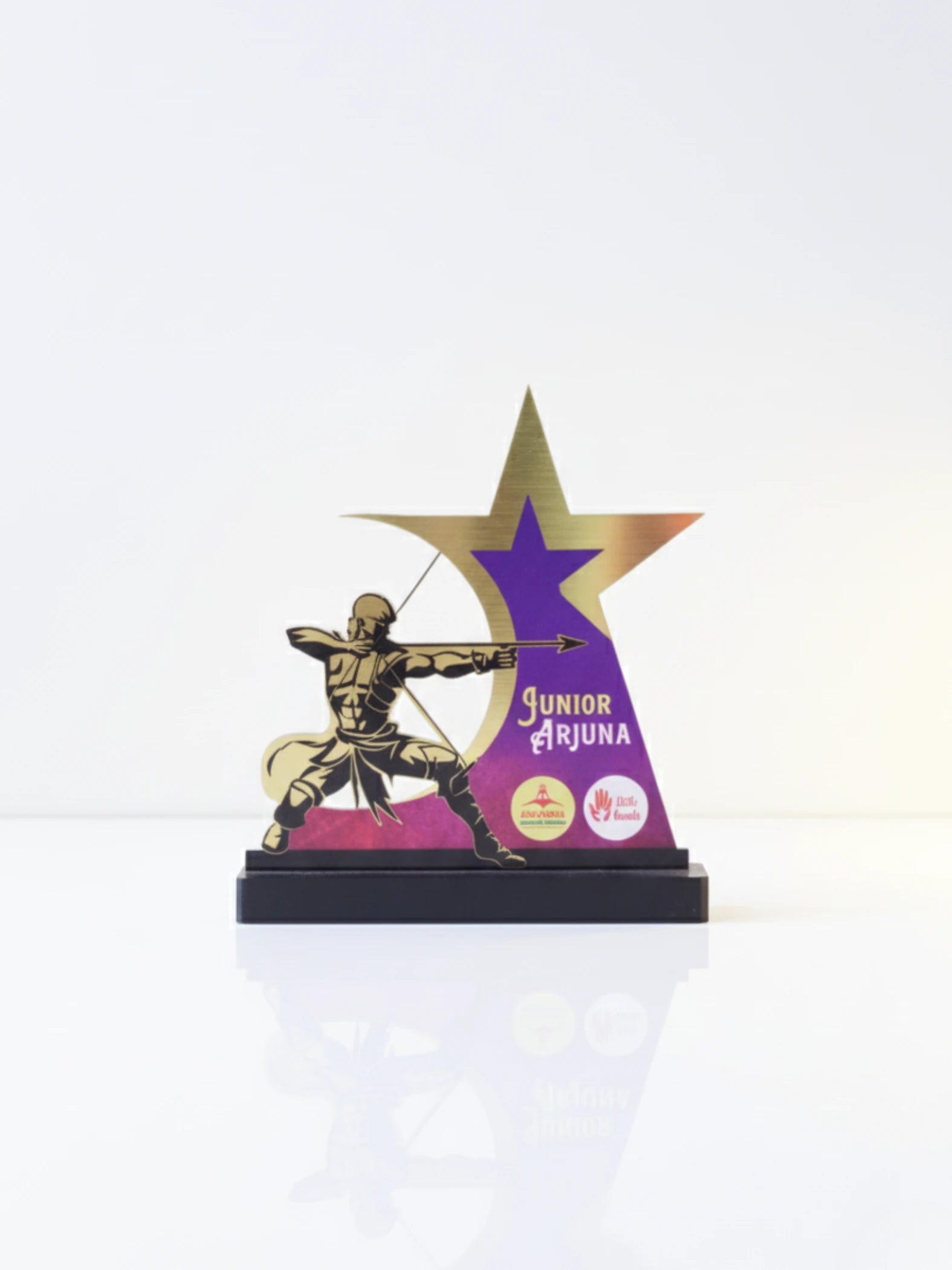 Close-up view of archery trophy showing detailed craftsmanship and texture