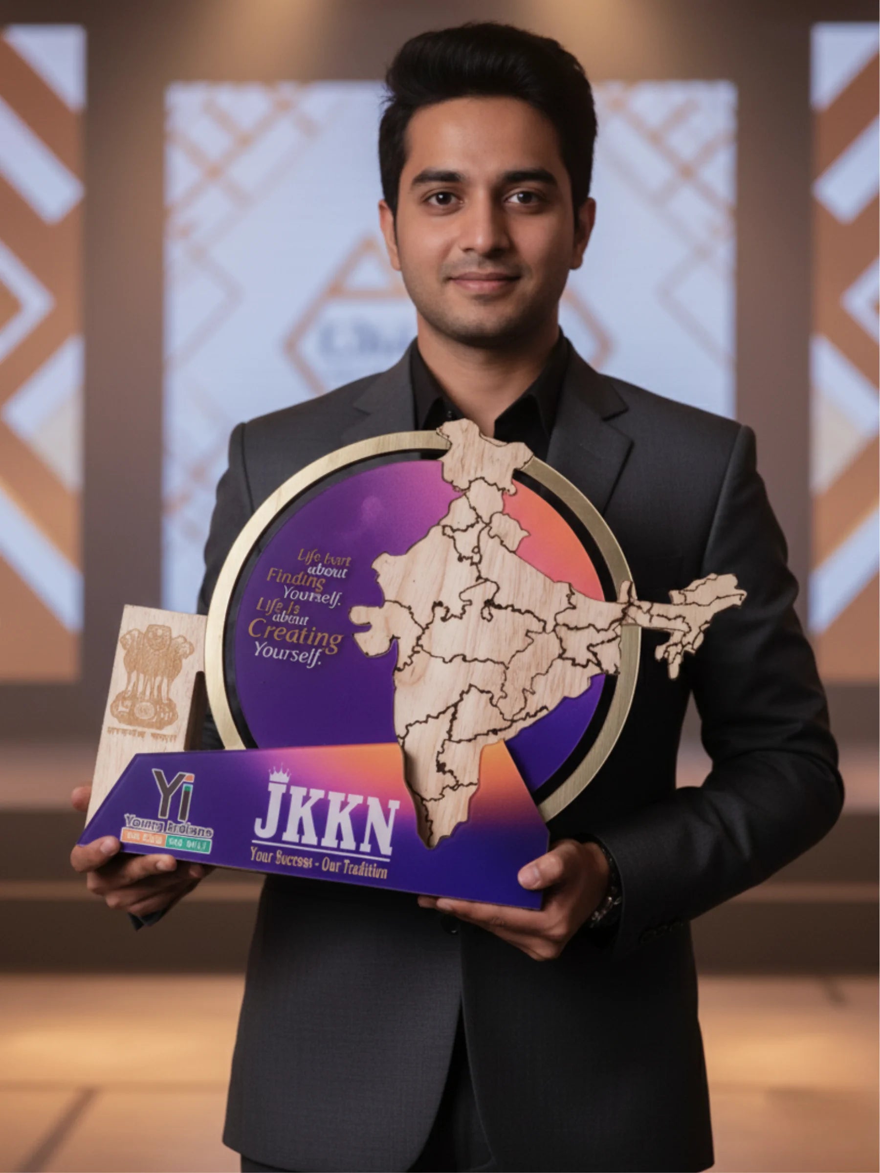Landmark Achievement Trophy Premium Shield lifestyle shot