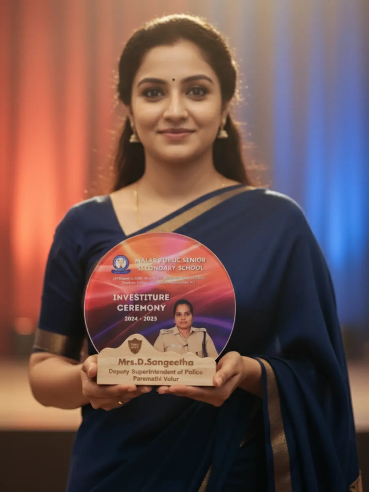 Chief Guest Trophy - Premium quality wooden and acrylic trophy for Tamil Nadu educational institutions