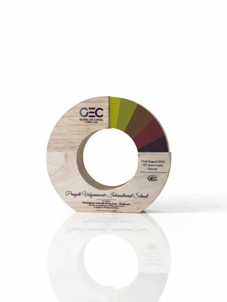 Color swatch wheel with GEC branding on a white background