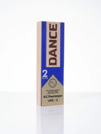 Dance music album cover with blue and beige design on a white background