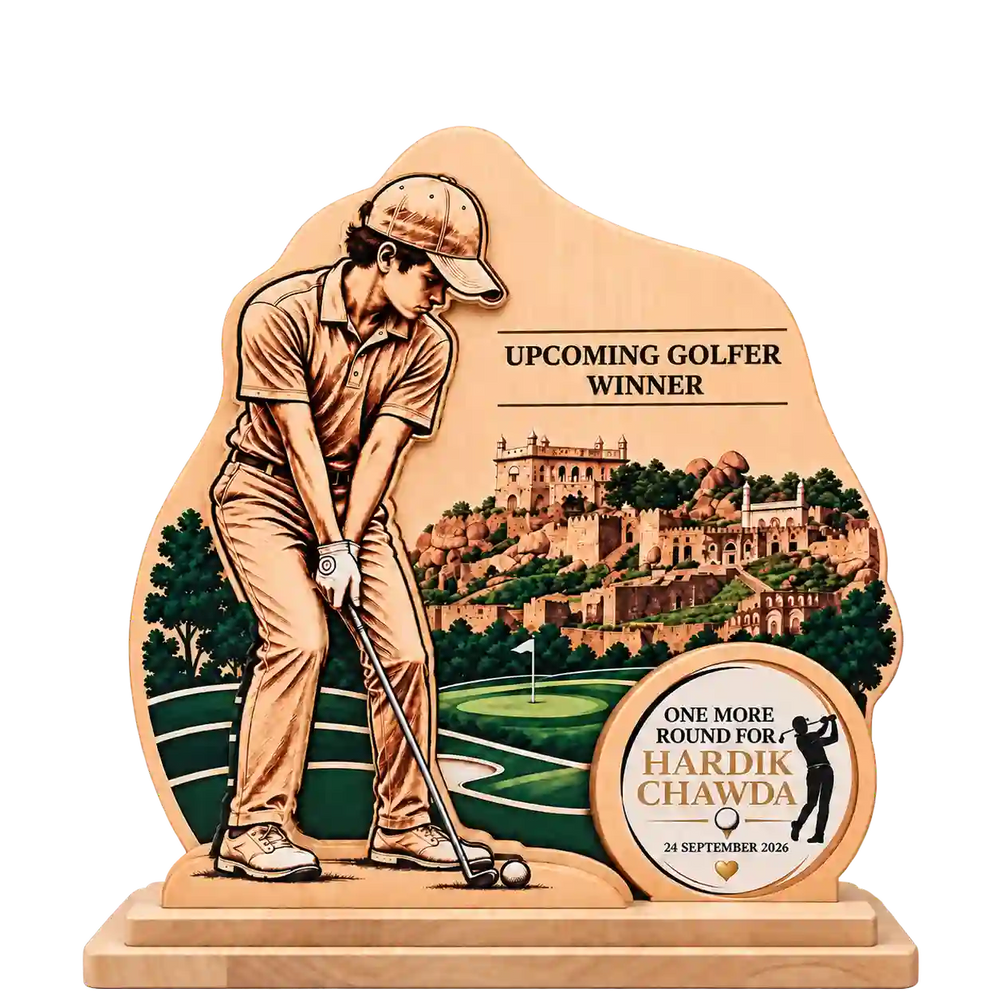 Upcoming Golfer Winner Trophy