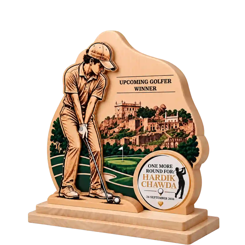 Upcoming Golfer Winner Trophy