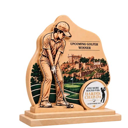 Upcoming Golfer Winner Trophy