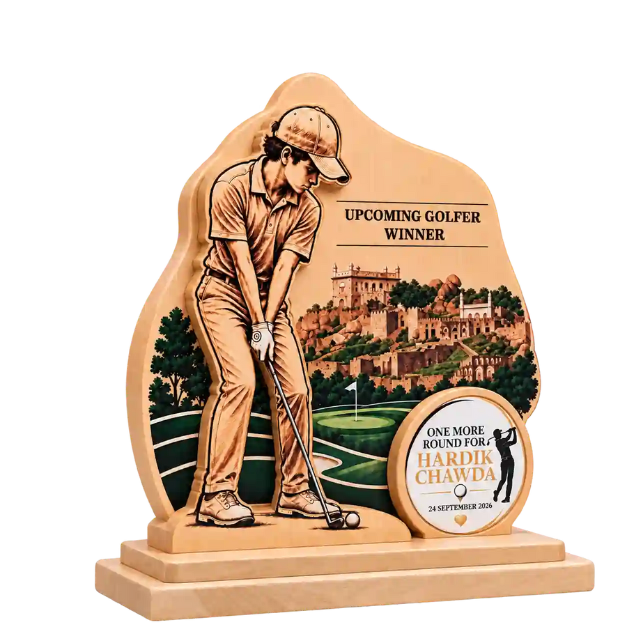Upcoming Golfer Winner Trophy