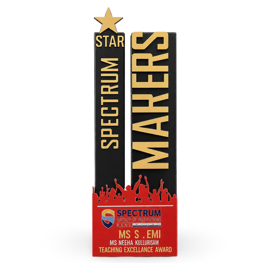 Spectrum Group of Institutions award with 'Star Makers' text and logo on a white background