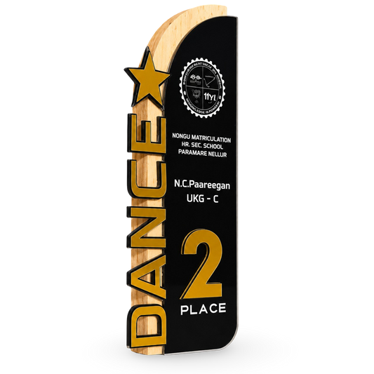Cultural Day Best Dance Trophy - Elegant Design Recognition Award