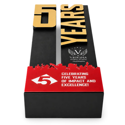 bottom view of 5 Year recognition trophy