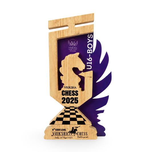 Premium Wooden Chess trophy- Handcrafted for Champions